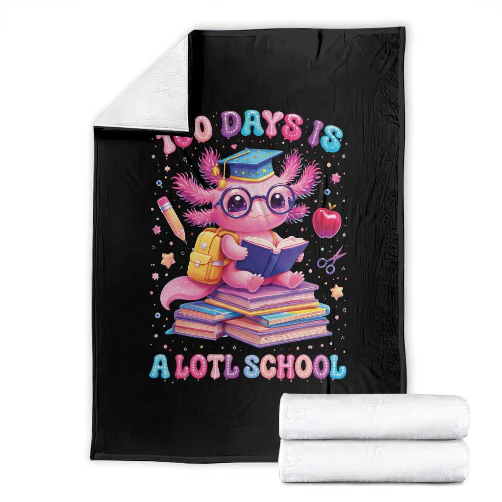 Axolotl 100 Days Of School Throw Blanket 100 Days Is Alotl School TS10 Black Print Your Wear