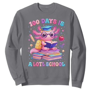 Axolotl 100 Days Of School Sweatshirt 100 Days Is Alotl School TS10 Charcoal Print Your Wear