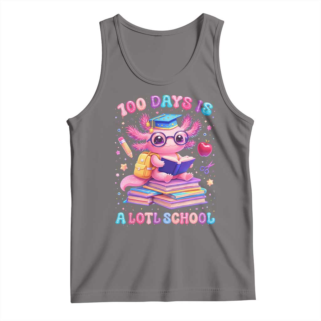 Axolotl 100 Days Of School Tank Top 100 Days Is Alotl School TS10 Deep Heather Print Your Wear