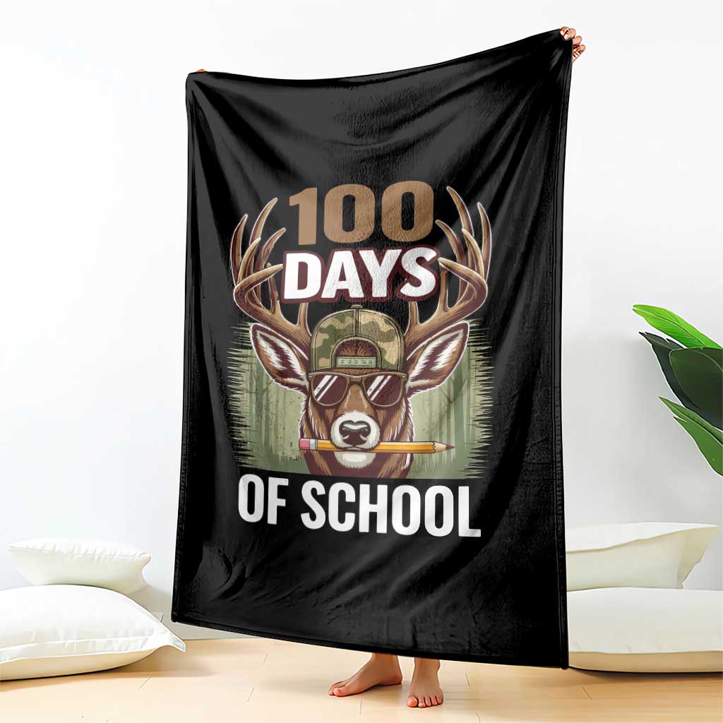 Deer 100 Days Of School Throw Blanket Camo Bucked 100 Days Smarter TS10 Print Your Wear