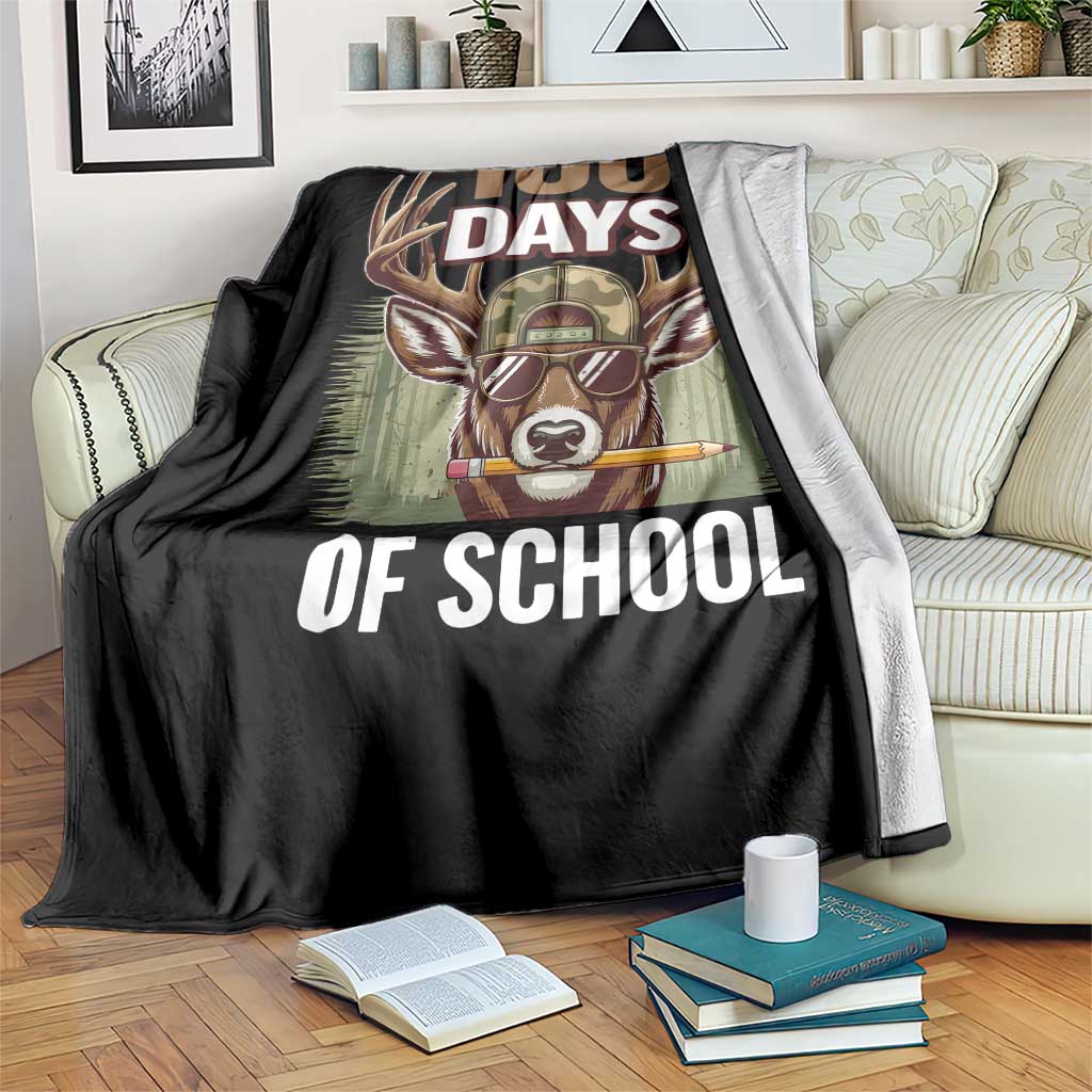 Deer 100 Days Of School Throw Blanket Camo Bucked 100 Days Smarter TS10 Print Your Wear