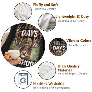 Deer 100 Days Of School Throw Blanket Camo Bucked 100 Days Smarter TS10 Print Your Wear