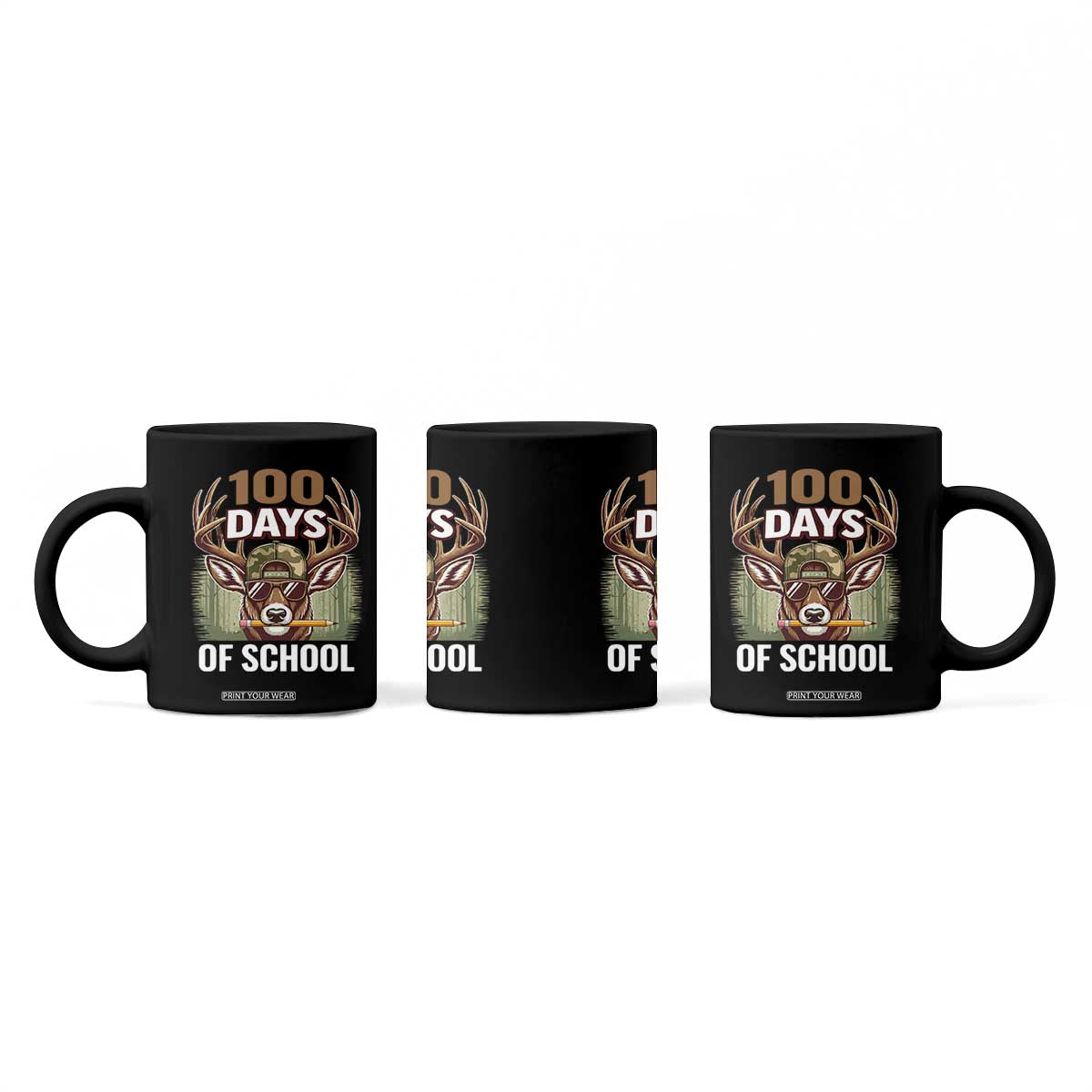 Deer 100 Days Of School Coffee Mug Camo Bucked 100 Days Smarter TS10 Print Your Wear