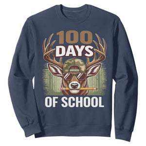 Deer 100 Days Of School Sweatshirt Camo Bucked 100 Days Smarter TS10 Navy Print Your Wear