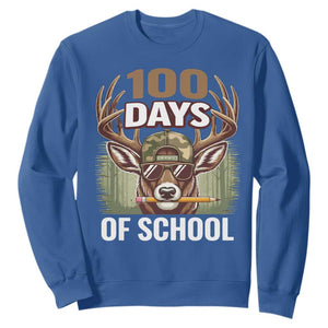 Deer 100 Days Of School Sweatshirt Camo Bucked 100 Days Smarter TS10 Royal Blue Print Your Wear