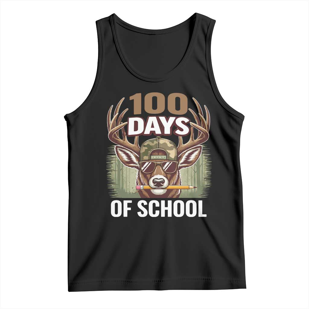 Deer 100 Days Of School Tank Top Camo Bucked 100 Days Smarter TS10 Black Print Your Wear