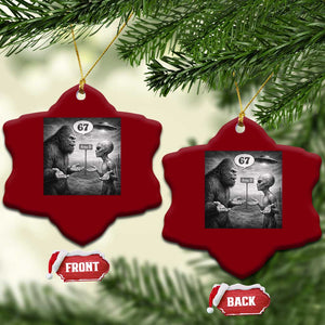 Funny 67 Meme Bigfoot Alien Ceramic Ornament Six Seven Sasquatch Area 51 UFO Conspiracy TS10 Print Your Wear