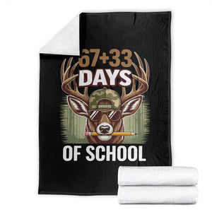 100 Days Of School Throw Blanket Funny 67 Six Seven Meme Deer School TS10 Black Print Your Wear
