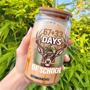 100 Days Of School Glass Can Funny 67 Six Seven Meme Deer School TS10 Black Print Your Wear