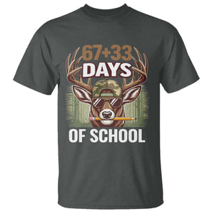 100 Days Of School T Shirt Funny 67 Six Seven Meme Deer School TS10 Dark Heather Print Your Wear