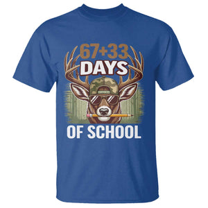 100 Days Of School T Shirt Funny 67 Six Seven Meme Deer School TS10 Royal Blue Print Your Wear