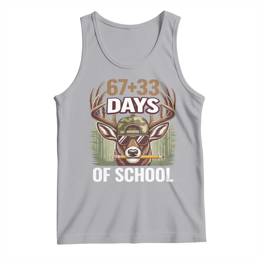 100 Days Of School Tank Top Funny 67 Six Seven Meme Deer School TS10 Athletic Heather Print Your Wear