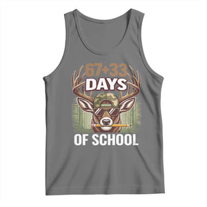 100 Days Of School Tank Top Funny 67 Six Seven Meme Deer School TS10 Black Heather Print Your Wear