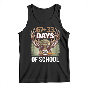 100 Days Of School Tank Top Funny 67 Six Seven Meme Deer School TS10 Black Print Your Wear