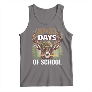 100 Days Of School Tank Top Funny 67 Six Seven Meme Deer School TS10 Deep Heather Print Your Wear