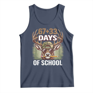 100 Days Of School Tank Top Funny 67 Six Seven Meme Deer School TS10 Navy Print Your Wear