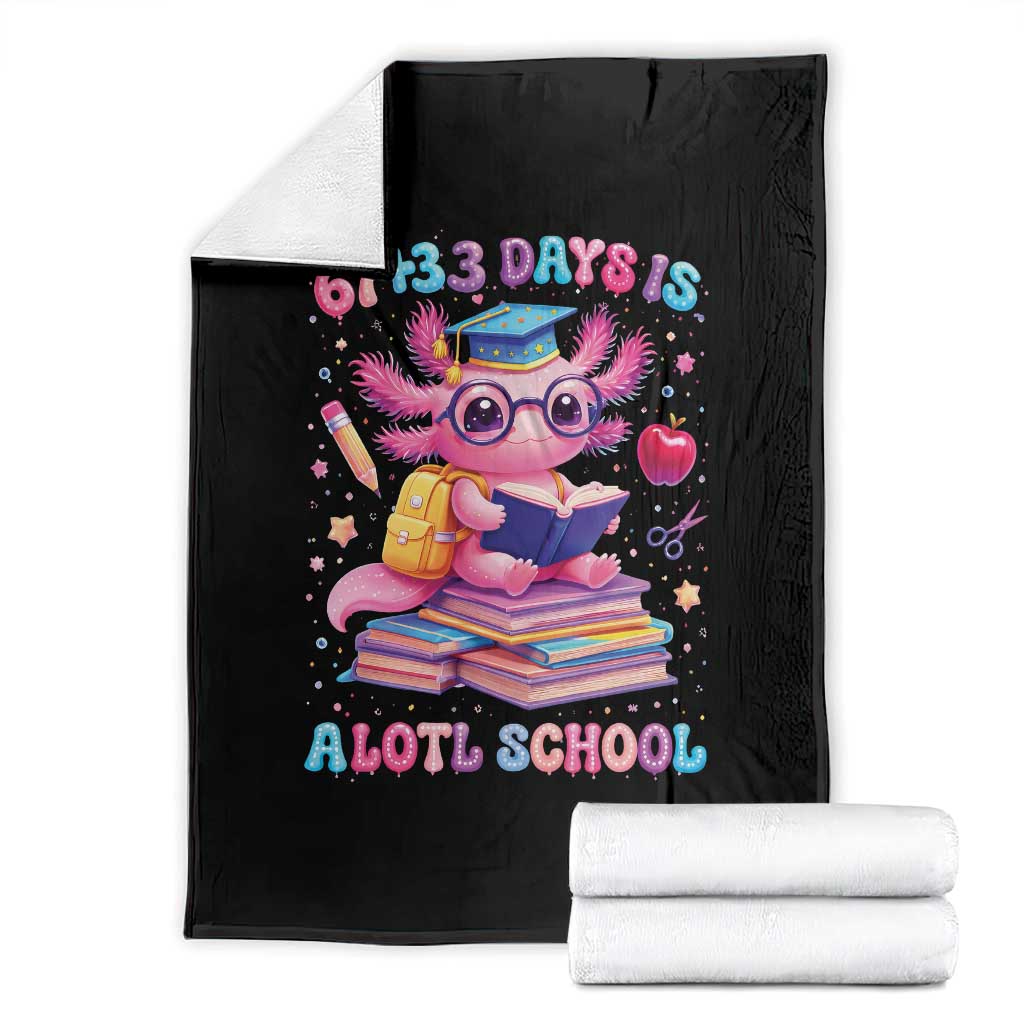 Axolotl 100 Days Of School Throw Blanket 100 Days Is Alotl School 67 33 Six Seven Meme TS10 Black Print Your Wear