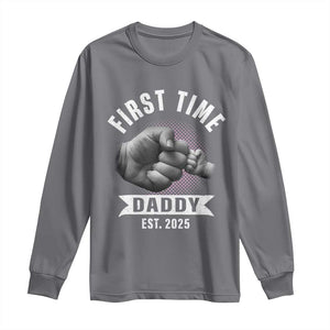 Girl Dad Est. 2025 Long Sleeve Shirt Fist Time Daddy To Be TS10 Charcoal Print Your Wear