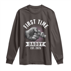 Girl Dad Est. 2025 Long Sleeve Shirt Fist Time Daddy To Be TS10 Dark Chocolate Print Your Wear