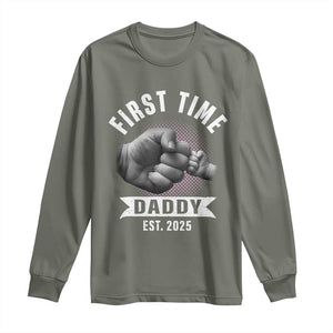 Girl Dad Est. 2025 Long Sleeve Shirt Fist Time Daddy To Be TS10 Military Green Print Your Wear