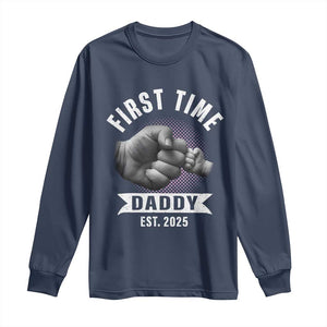 Girl Dad Est. 2025 Long Sleeve Shirt Fist Time Daddy To Be TS10 Navy Print Your Wear