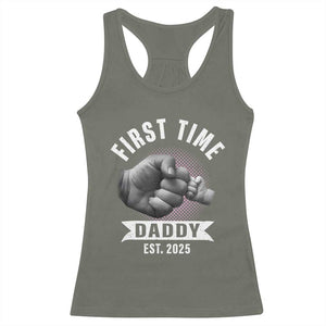 Girl Dad Est. 2025 Racerback Tank Top Fist Time Daddy To Be TS10 Military Green Print Your Wear