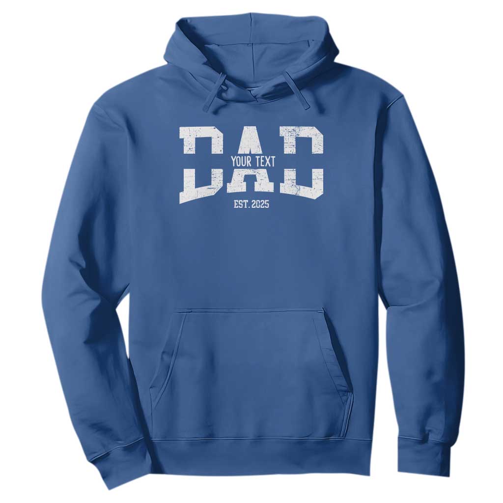 Personalized New Dad Hoodie Custom Name Father's Day Dad Est. 2025 TS10 Royal Blue Print Your Wear