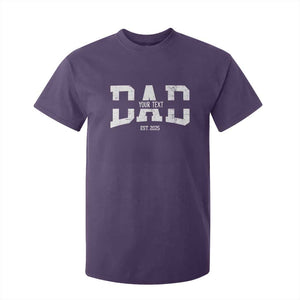 Personalized New Dad T Shirt For Kid Custom Name Father's Day Dad Est. 2025 TS10 Purple Print Your Wear