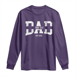 Personalized New Dad Long Sleeve Shirt Custom Name Father's Day Dad Est. 2025 TS10 Purple Print Your Wear