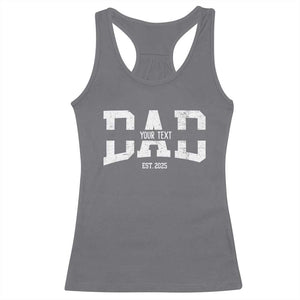 Personalized New Dad Racerback Tank Top Custom Name Father's Day Dad Est. 2025 TS10 Charcoal Print Your Wear