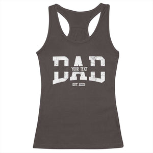 Personalized New Dad Racerback Tank Top Custom Name Father's Day Dad Est. 2025 TS10 Dark Chocolate Print Your Wear