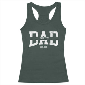 Personalized New Dad Racerback Tank Top Custom Name Father's Day Dad Est. 2025 TS10 Dark Forest Green Print Your Wear