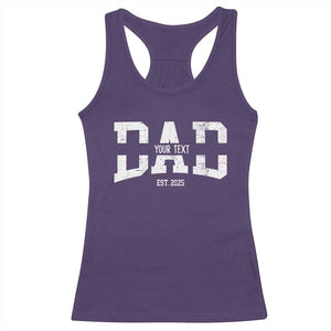 Personalized New Dad Racerback Tank Top Custom Name Father's Day Dad Est. 2025 TS10 Purple Print Your Wear