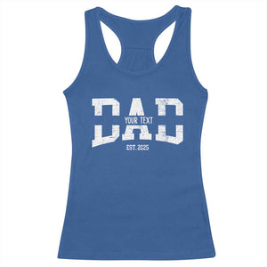 Personalized New Dad Racerback Tank Top Custom Name Father's Day Dad Est. 2025 TS10 Royal Blue Print Your Wear