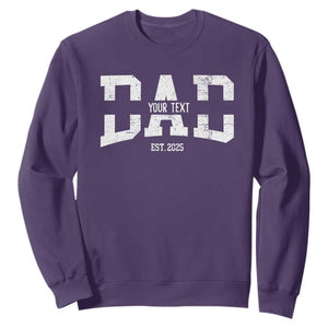 Personalized New Dad Sweatshirt Custom Name Father's Day Dad Est. 2025 TS10 Purple Print Your Wear