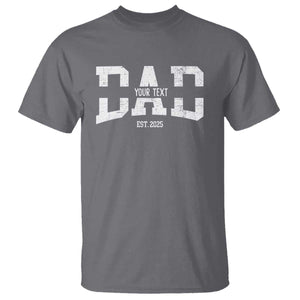 Personalized New Dad T Shirt Custom Name Father's Day Dad Est. 2025 TS10 Charcoal Print Your Wear