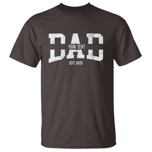 Personalized New Dad T Shirt Custom Name Father's Day Dad Est. 2025 TS10 Dark Chocolate Print Your Wear