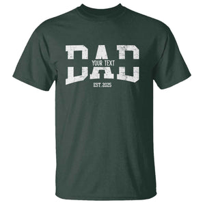 Personalized New Dad T Shirt Custom Name Father's Day Dad Est. 2025 TS10 Dark Forest Green Print Your Wear