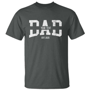 Personalized New Dad T Shirt Custom Name Father's Day Dad Est. 2025 TS10 Dark Heather Print Your Wear