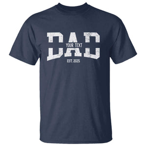 Personalized New Dad T Shirt Custom Name Father's Day Dad Est. 2025 TS10 Navy Print Your Wear