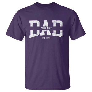 Personalized New Dad T Shirt Custom Name Father's Day Dad Est. 2025 TS10 Purple Print Your Wear