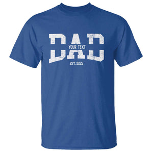 Personalized New Dad T Shirt Custom Name Father's Day Dad Est. 2025 TS10 Royal Blue Print Your Wear