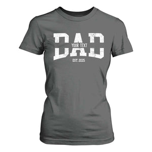 Personalized New Dad T Shirt For Women Custom Name Father's Day Dad Est. 2025 TS10 Dark Heather Print Your Wear