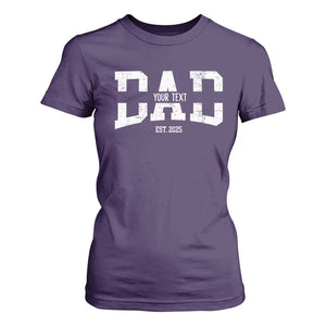 Personalized New Dad T Shirt For Women Custom Name Father's Day Dad Est. 2025 TS10 Purple Print Your Wear