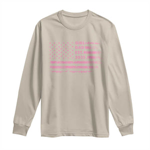 Girl Dad Est. 2025 Long Sleeve Shirt Expect Baby Fathers Day USA Flag TS10 Sand Print Your Wear