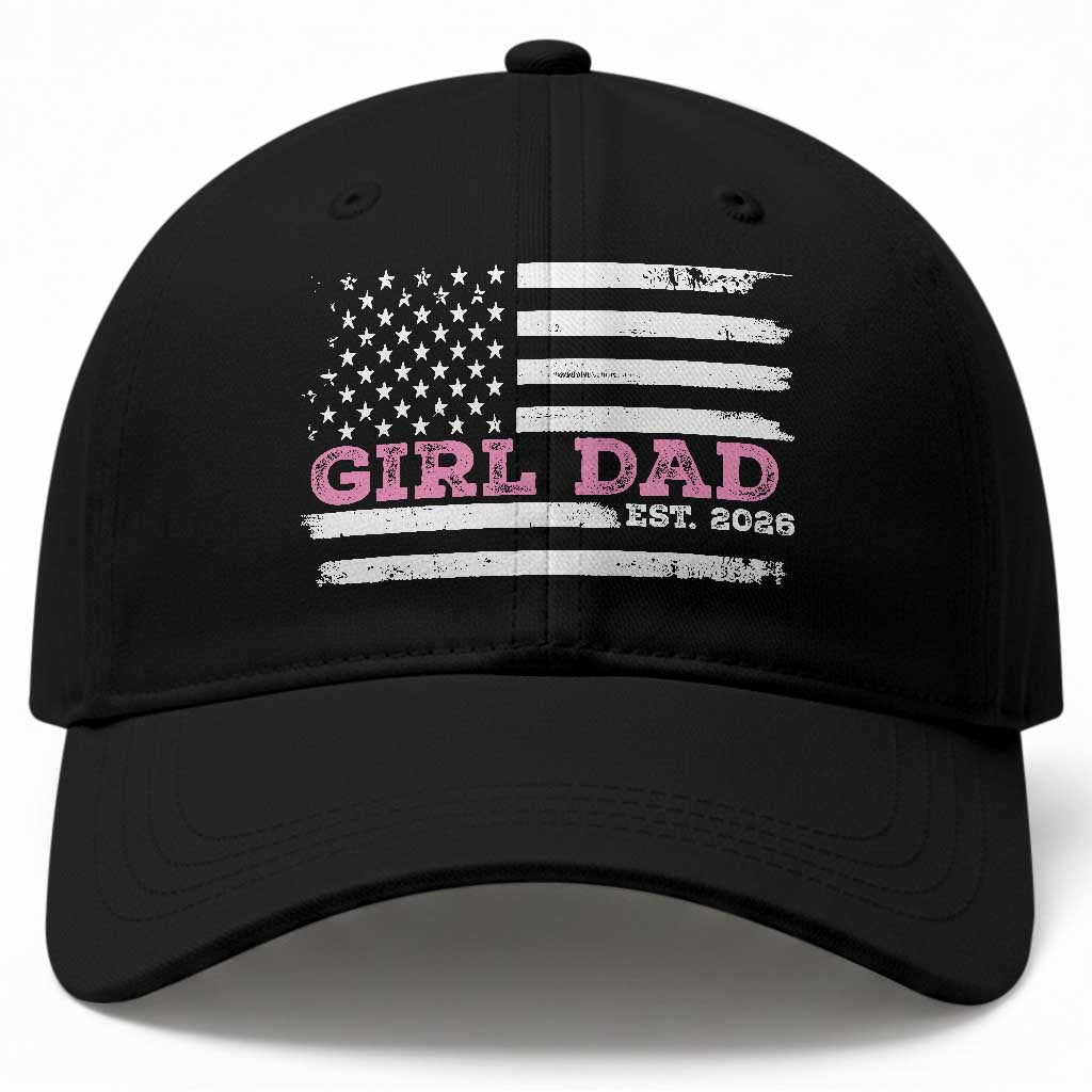 Personalised Dad Of Girl Baseball Cap Custom Year Daddy Fathers Day USA Flag TS10 Print Your Wear