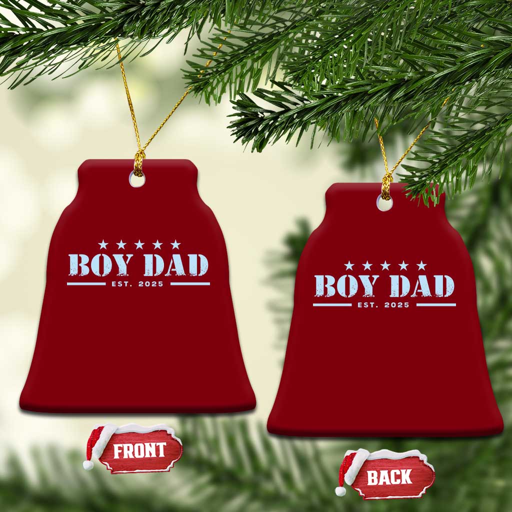 Boy Dad Est 2025 Ceramic Ornament Expect Baby Boy Son Father 2025 TS10 Print Your Wear