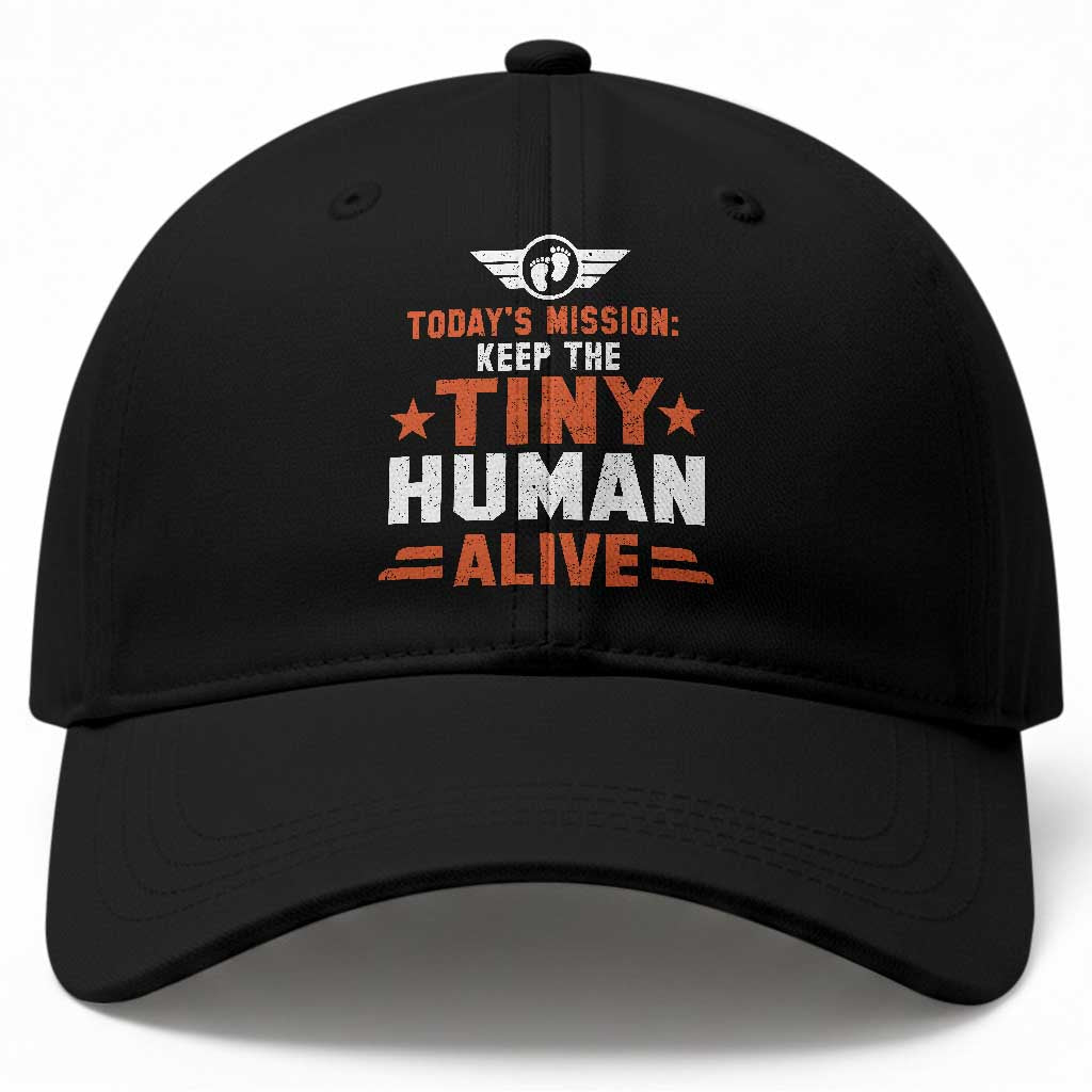 Funny New Dad Baseball Cap First Time Father Grandpa Keep Tiny Human Alive TS10 Print Your Wear