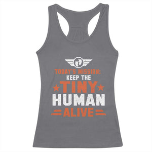 Funny New Dad Racerback Tank Top First Time Father Grandpa Keep Tiny Human Alive TS10 Charcoal Print Your Wear