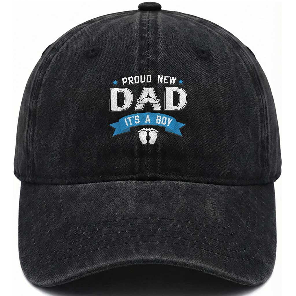 New Dad Its a Boy Washed Cotton Baseball Cap Daddy Of Newborn Baby Boy Son First Father Day TS10 Print Your Wear